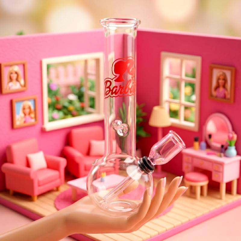 BONG DE VIDRO MÉDIO MODELO: BARBIE — Tabacaria, Horus Bar Coronel Fabriciano